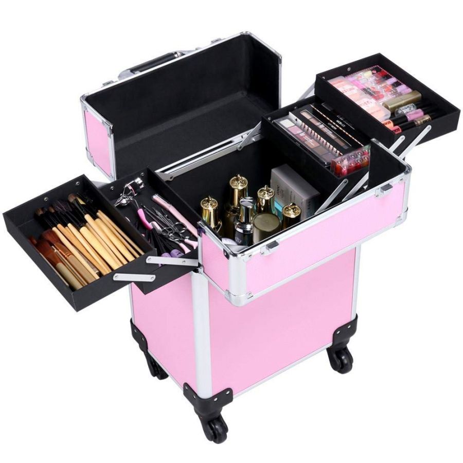 Portable Cosmetic Beauty Hairdressing Makeup Box Trolley